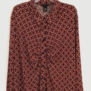 Lane Bryant Long Sleeve V-neck Button Down Blouse Size 22/24 EXCELLENT Condition